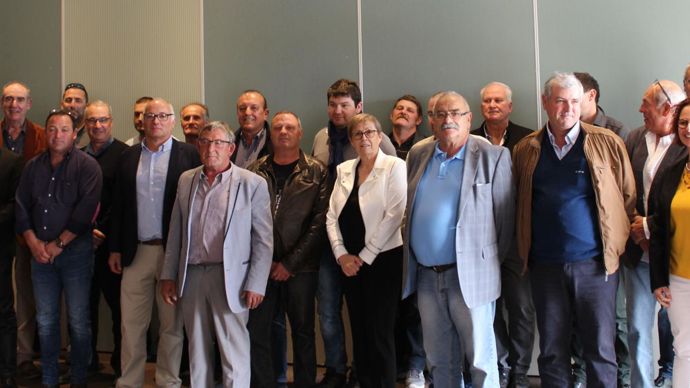 Le nouveau conseil d’administration formé à la suite de la fusion de la CAPL et de Terroirs du Sud, présidé par Jacques Hilaire (au premier rang, troisième en partant de la gauche).